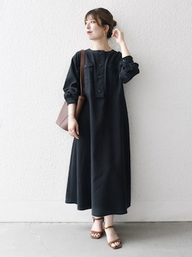 「VELETTO（ベレット）のVELETTO: ポシェット付き 3WAY ワンハンドル バケツ ショルダー バッグ（ショルダーバッグ）」を使った、藤原さん（レディース・162cm）の夏コーディネート