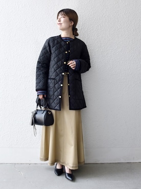 「アイテム（ノーカラーコート）」を使った、藤原さん（骨格ウェーブ・レディース・162cm）の秋コーディネート