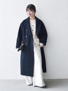 「SHIPS」｜「アイテム（ジャケット/アウター）」を使った、藤原さん（レディース・162cm）の冬コーディネート