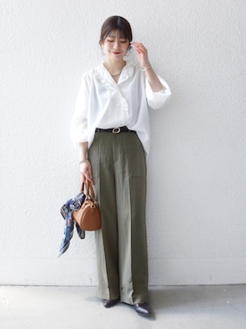 「VELETTO（ベレット）のアイテム」を使った、藤原さん（レディース・162cm）の春コーディネート