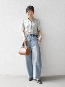 「デニムパンツスタイル」｜藤原さん（レディース・162cm）の夏コーディネート