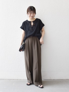 「EBLOUNA（エブローナ）のアイテム」を使った、藤原さん（レディース・162cm）の夏コーディネート