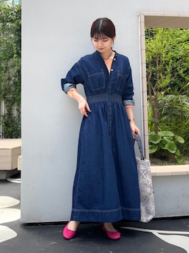 「SHIPS」｜「アイテム（バレエシューズ）」を使った、藤原さん（レディース・162cm）の夏コーディネート