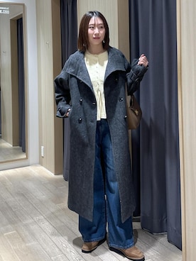 「アイテム（その他アウター、グレー系）」を使った、KANAさん（レディース・162cm）の秋コーディネート