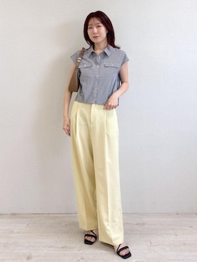 「アイテム（スラックス）」を使った、KANAさん（レディース・162cm・20代）の夏コーディネート