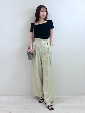 「VIS」｜「アイテム（スラックス）」を使った、KANAさん（レディース・162cm）の夏コーディネート