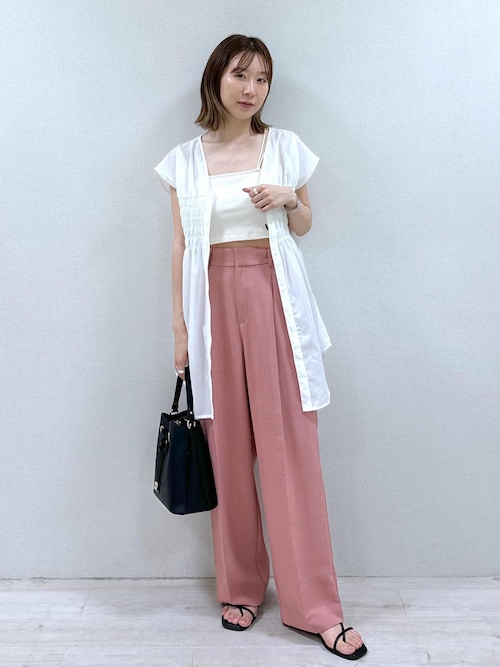 セール】【洗える】ゆるVネックシャーリングシャツブラウス