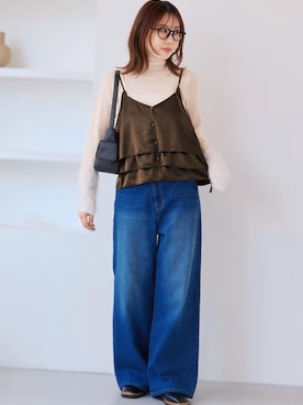 「VIS（ビス）のアイテム（デニムパンツ）」を使った、KANAさん（レディース・162cm）の秋コーディネート