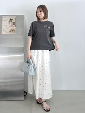 「Juze（ジュゼ）のラインストーンサンダル/2WAY（サンダル、ブラック系）」を使った、KANAさん（レディース・162cm）の夏コーディネート