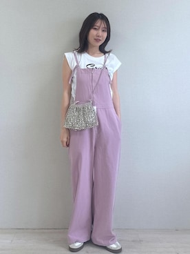 「アイテム（サロペット/オーバーオール）」を使った、KANAさん（レディース・162cm・20代）の夏コーディネート