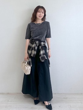 「アイテム（ボストンバッグ）」を使った、KANAさん（レディース・162cm）の夏コーディネート