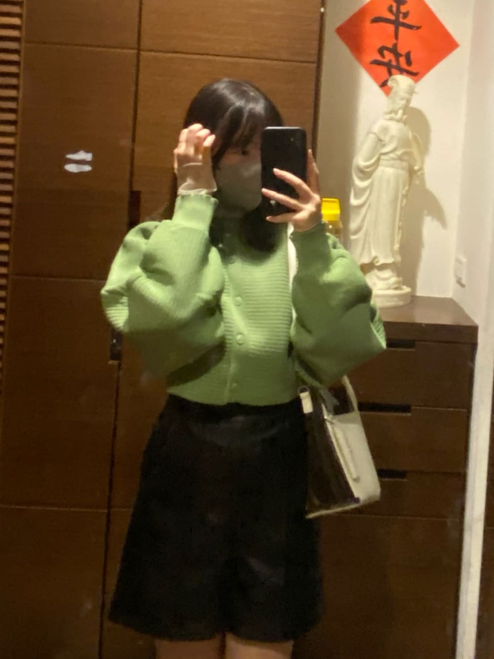 「RETRO GIRL、復古、日系、日系穿搭」｜「RETRO GIRLのアイテム（アンサンブル、グリーン系）」を使った、hannnn133さん（レディース・160cm）の秋コーディネートの1枚目の写真