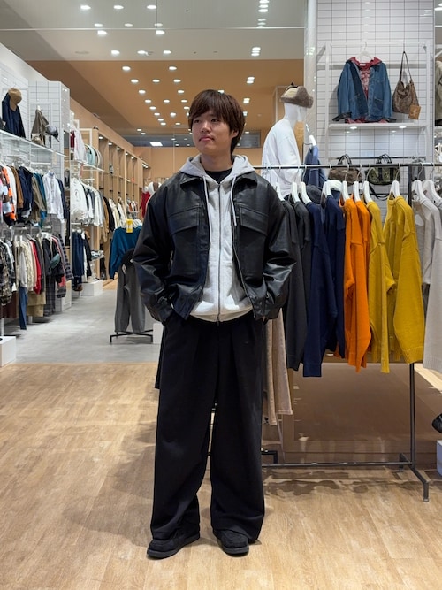 小物 O ユニセックス】3WAY襟ボア取り外し可能/合皮/レザージップアップ