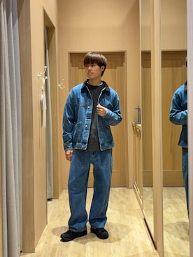 「秋服コーデ」｜「アイテム（デニムジャケット）」を使った、はるきさん（メンズ・175cm）の秋コーディネート