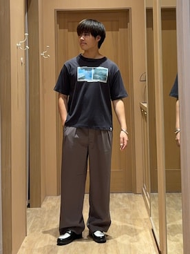 「CIAOPANIC TYPY（チャオパニックティピー）の【ユニセックス】VINTAGEアソートフォトプリントTシャツ（Tシャツ/カットソー、グレー系）」を使った、はるさん（メンズ・175cm）の夏コーディネート