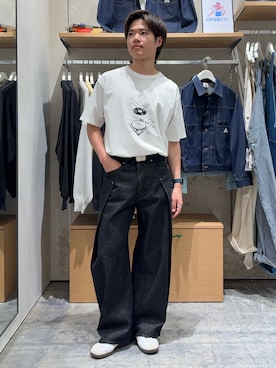 「CIAOPANIC TYPY（チャオパニックティピー）の【UNISEX】タックデザインワイドデニム（デニムパンツ）」を使った、はるきさん（メンズ・175cm）の春コーディネート