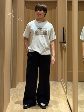 「CIAOPANIC TYPY（チャオパニックティピー）の【ユニセックス】VINTAGEアソートフォトプリントTシャツ（Tシャツ/カットソー、グレー系）」を使った、はるさん（メンズ・175cm）の夏コーディネート