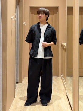 「CIAOPANIC TYPY（チャオパニックティピー）の【ユニセックス】汗染み防止抗菌防臭　半袖TEE（Tシャツ/カットソー）」を使った、はるさん（メンズ・175cm）の夏コーディネート