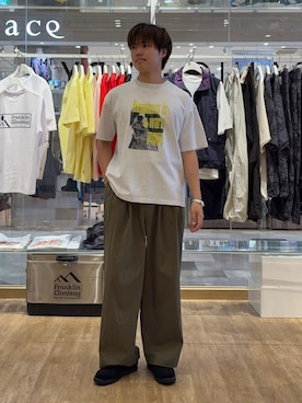 「CIAOPANIC TYPY（チャオパニックティピー）の【UNISEX】【プラスサイズあり】犬＆猫 アソートロゴプリントTee（Tシャツ/カットソー、グレー系）」を使った、はるさん（メンズ・175cm）の夏コーディネート
