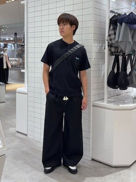 「Franklin Climbing（フランクリンクライミング）の【Franklin Climbing】ヘンリーネック半袖Tee（Tシャツ/カットソー、ブラック系）」を使った、はるさん（メンズ・175cm）の春コーディネート