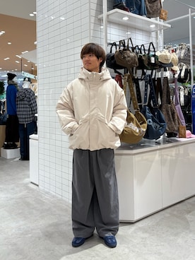 「アイテム（ダウンジャケット/コート）」を使った、はるきさん（メンズ・175cm・20代）の秋コーディネート