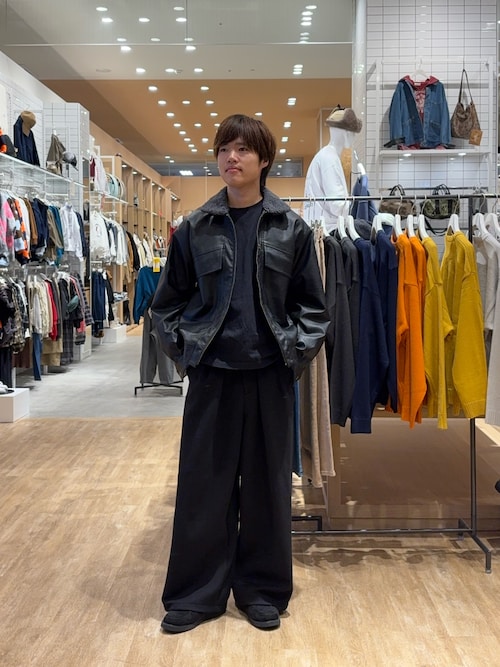 ユニセックス】3WAY襟ボア取り外し可能/合皮/レザージップアップ