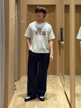 「CIAOPANIC TYPY（チャオパニックティピー）の【ユニセックス】VINTAGEアソートフォトプリントTシャツ（Tシャツ/カットソー、グレー系）」を使った、はるさん（メンズ・175cm）の夏コーディネート