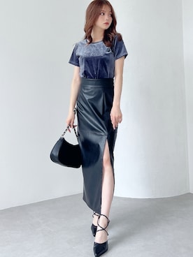 「RESEXXY（リゼクシー）のキルティングチェーンバッグ（ショルダーバッグ）」を使った、miyuさん（レディース・152cm）の夏コーディネート