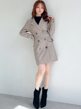 「RESEXXY（リゼクシー）のフェイクスエードショートブーツ（ブーツ）」を使った、miyuさん（レディース・152cm）の秋コーディネート