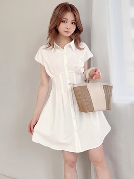 「RESEXXY（リゼクシー）のミックスマテリアルバッグ（ハンドバッグ）」を使った、miyuさん（レディース・152cm）の夏コーディネート