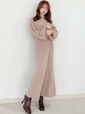 「RESEXXY（リゼクシー）のストレッチスレンダーミドルブーツ（ブーツ）」を使った、miyuさん（レディース・152cm）の秋コーディネート