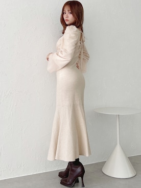「RESEXXY（リゼクシー）のストレッチスレンダーミドルブーツ（ブーツ）」を使った、miyuさん（レディース・152cm）の秋コーディネート