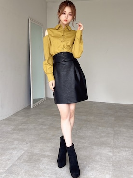 「RESEXXY（リゼクシー）のフェイクスエードショートブーツ（ブーツ）」を使った、miyuさん（レディース・152cm）の夏コーディネート