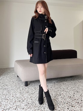 「RESEXXY（リゼクシー）のフェイクスエードショートブーツ（ブーツ）」を使った、miyuさん（レディース・152cm）の秋コーディネート