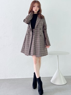 「RESEXXY（リゼクシー）のフェイクスエードショートブーツ（ブーツ）」を使った、miyuさん（レディース・152cm）の秋コーディネート