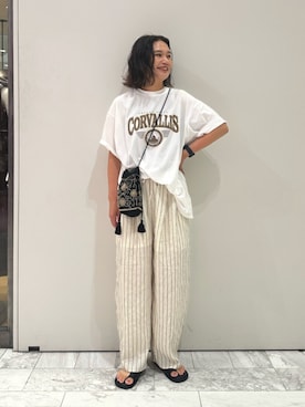 「Ungrid（アングリッド）のアイテム」を使った、石丸春佳さん（レディース・165cm）の夏コーディネート