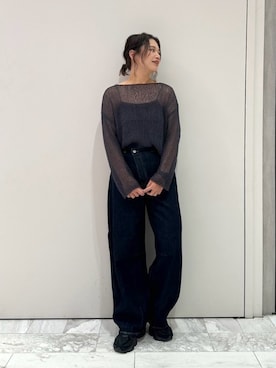 「Ungrid（アングリッド）のアイテム（キャミソール）」を使った、石丸春佳さん（レディース・165cm）の秋コーディネート