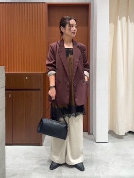 「Ungrid（アングリッド）のアイテム（ワンピース/ドレス）」を使った、石丸春佳さん（レディース・165cm）の秋コーディネート
