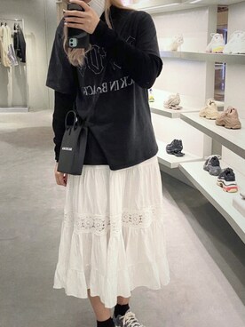 「cotton on（コットンオン）のアイテム（トップス）」を使った、uszingさん（レディース・169cm）の春コーディネート