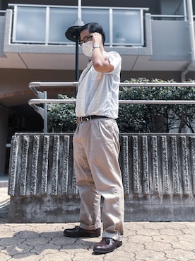 「アイテム（チノパンツ）」を使った、uchiki1121さん（メンズ・170cm・20代）の夏コーディネート