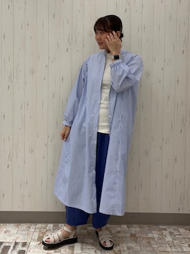 「サマンサ モスモス(Samansa Mos2)」｜「アイテム（シャツワンピース）」を使った、Soraさん（レディース・163cm）の春コーディネート