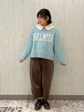 「ブルー」｜Soraさん（レディース・163cm）の冬コーディネート