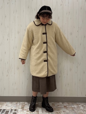 「ehka sopo（エヘカソポ）のアイテム（ジャンパースカート）」を使った、Soraさん（レディース・163cm）の冬コーディネート