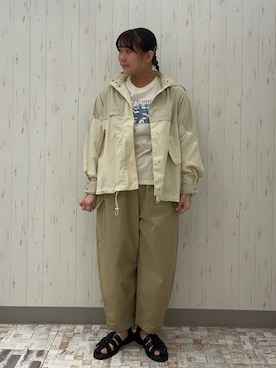 「サマンサ モスモス(Samansa Mos2)」｜「アイテム（マウンテンパーカー）」を使った、Soraさん（レディース・163cm）の春コーディネート