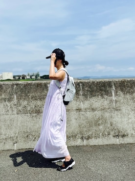 「アイテム（ワンピース、ピンク系）」を使った、nananananana3さん（レディース・160cm）の夏コーディネート