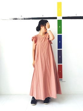 「SLOBE IENA（スローブイエナ）のアイテム（ワンピース）」を使った、nananananana3さん（レディース・160cm）の春コーディネート