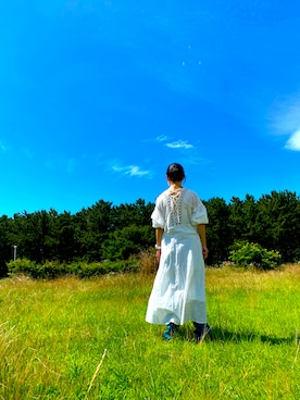 「Freada（フリーダ）のFreada/フリーダ バックレースワンピース（ワンピース）」を使った、nananananana3さん（レディース・160cm）の夏コーディネート