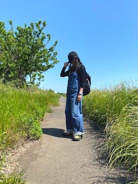 「Johnbull Private labo（ジョンブルプライベートラボ）のアイテム（オールインワン・サロペット）」を使った、nananananana3さん（レディース・160cm）の春コーディネート