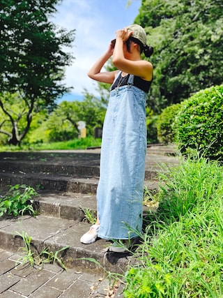 EDWIN×ETRETOKYO COREデニムハイライズサススカートを使った人気