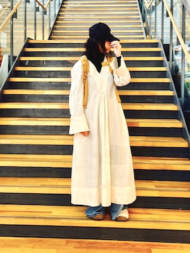 「アイテム（バックパック/リュック）」を使った、nananananana3さん（レディース・160cm）の秋コーディネート